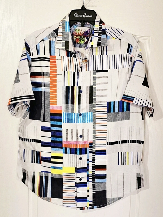 Robert Graham Other - Robert Graham White Multi-Stripe Short Sleeve Button-Down Shirt